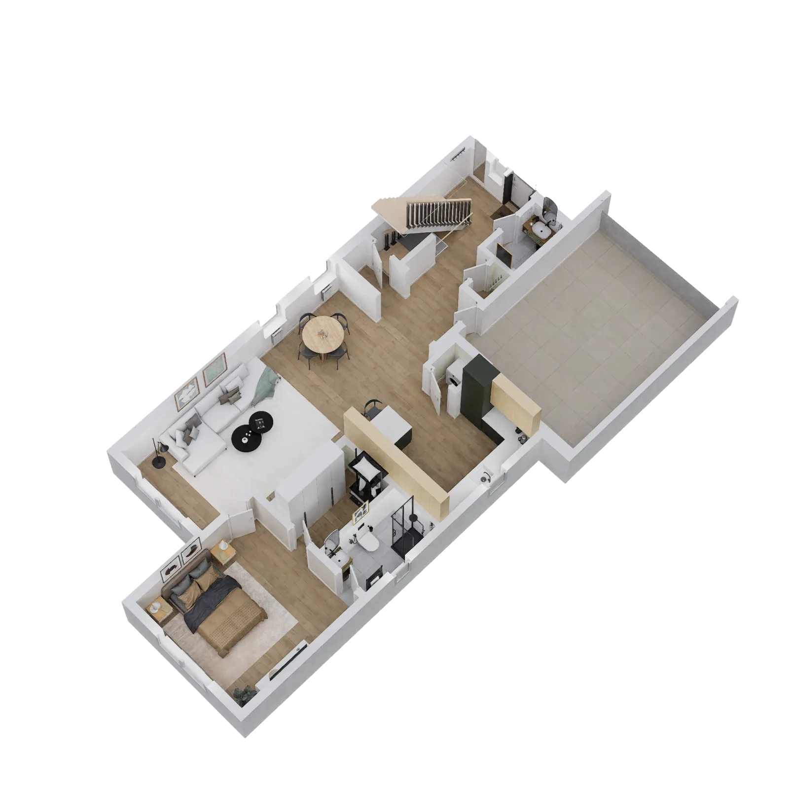 Flex Haus main floor 3D plan
