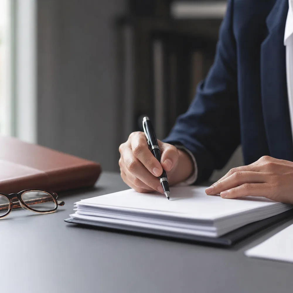 Signing the agreement of purchase and sale with a lawyer