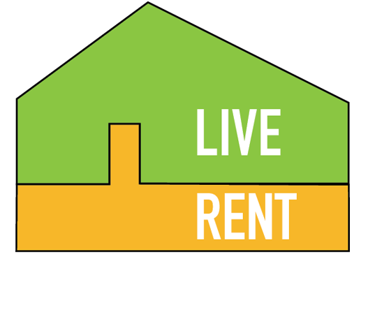 Diagram: live in the upper home, rent the lower suite.